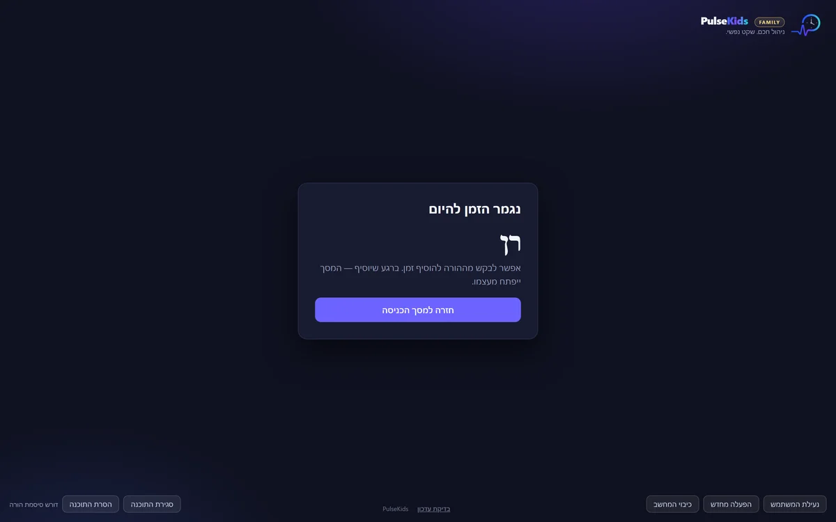 מסך הנעילה: נגמר הזמן שהוקצה להיום